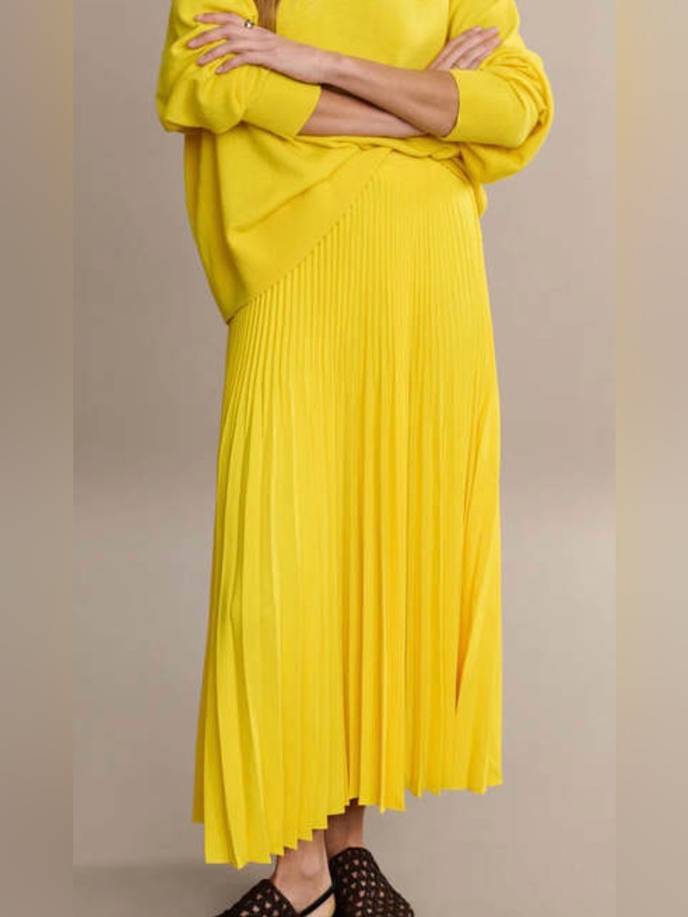 Jenni Kayne Yellow Pleated Maxi Skirt, like new size xxl💛💛 - Picture 5 of 10